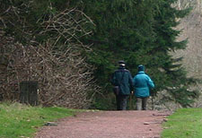 Walkers in Kinneil Woods