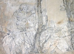One of the wall paintings at Kinneil House